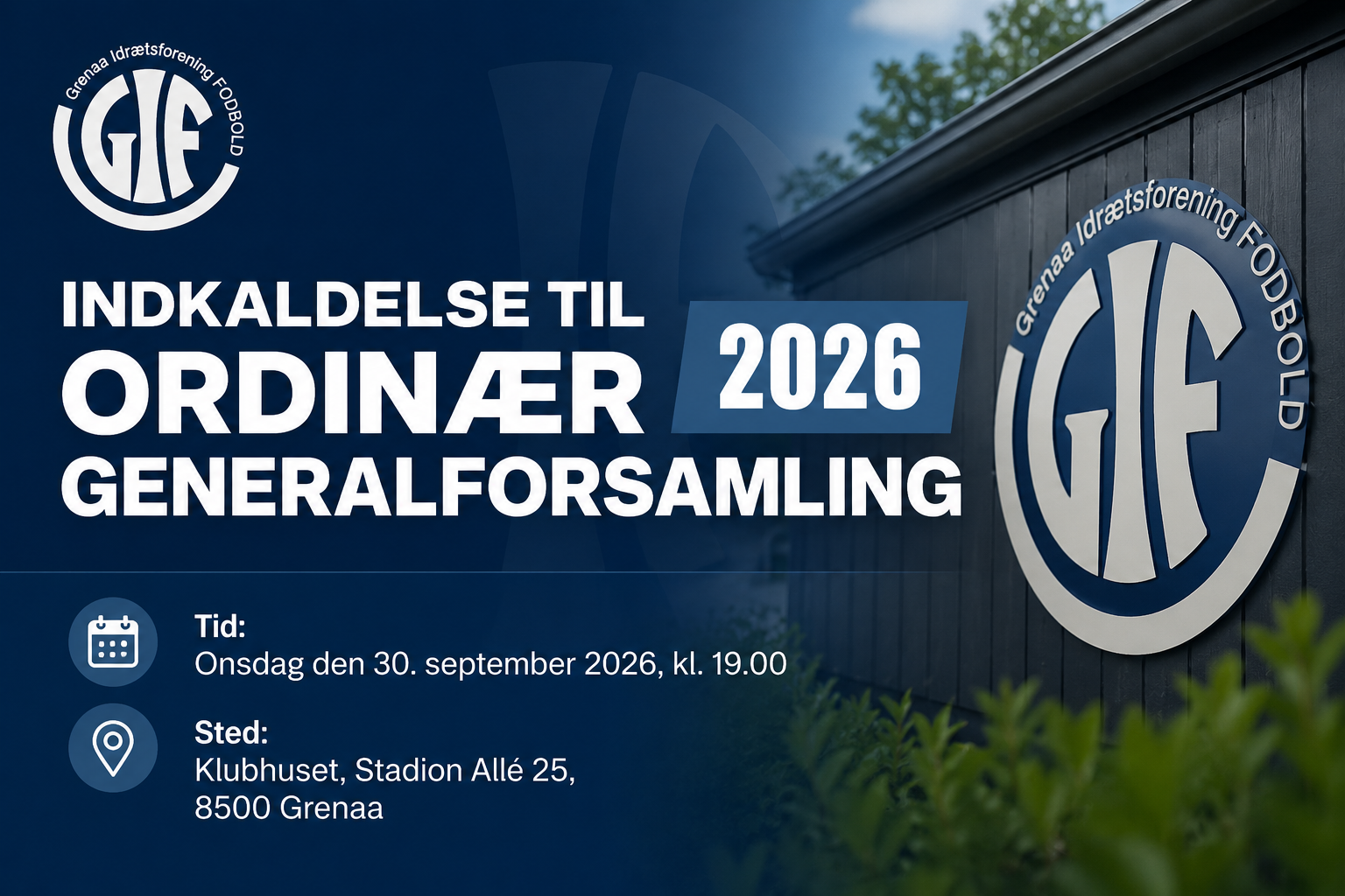 Indkaldelse til Generalforsamling 2026